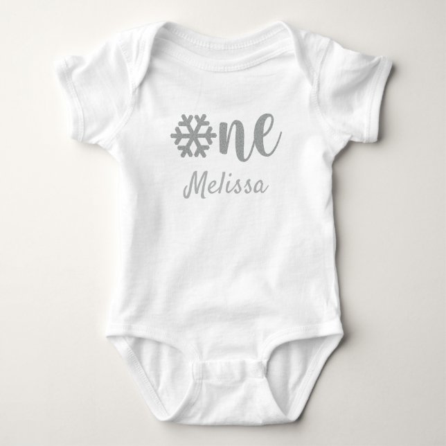 Body Flocon de neige d'hiver Paillettes Argent Premier  (Devant)