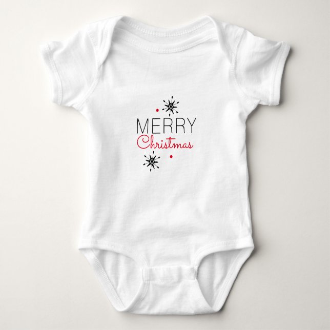 Body Flocons de Noël Noir et Rouge (Devant)