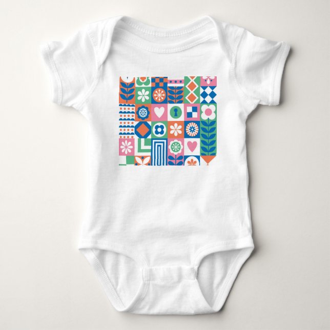 Body Floral Abstrait : Scandinave Folk Design. (Devant)