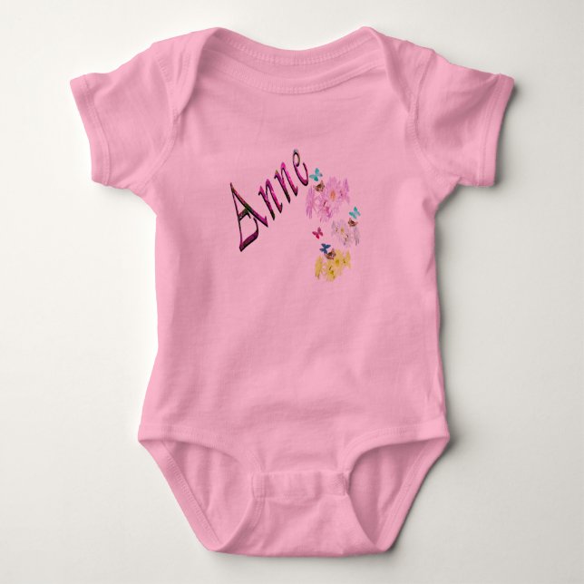 Body Floral Anne Nom Logo, Bodysuit bébé (Devant)