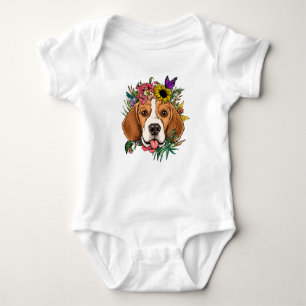 Body Floral Beagle Fleur Botanique / Mignonne Beagle