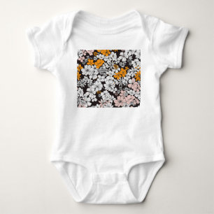 Body Floral Ditsy : Arrière - plan foncé coloré.