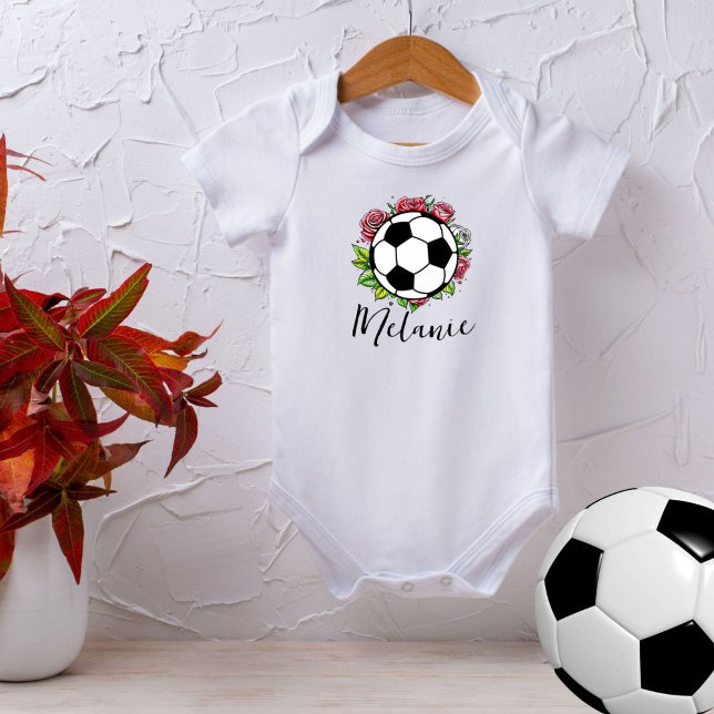 Body Floral Fleurs Football Football Baby Girl Bodysues (Créateur téléchargé)