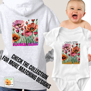 Body floral FLOWER bébé moderne modifiable