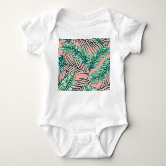 Body Flore de la jungle tropicale : Palm Feuille Motif (Devant)