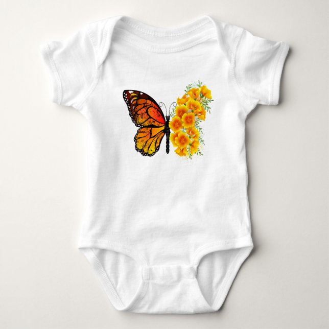 Body Flower Butterfly with Yellow California Poppy (Devant)