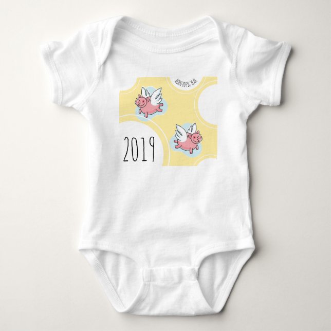 Body Flying Pigs Nouveau bébé né en 2019 Bodysuit bébé (Devant)