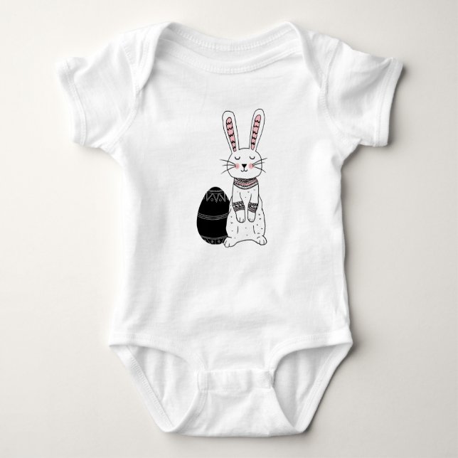 Body Folk Lapin de Pâques lapin Baby Bodysuit (Devant)