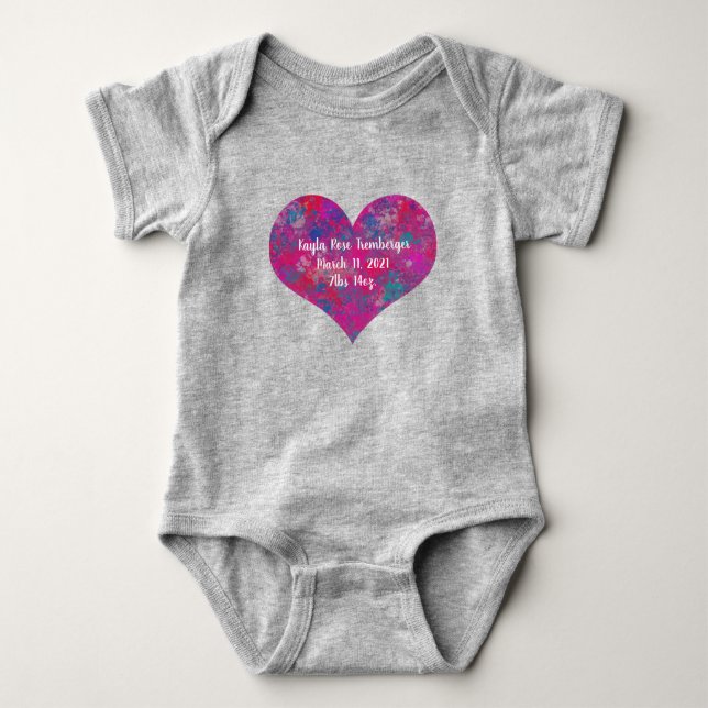 Body Forme cardiaque Abstraite date bébé rose Cascade (Devant)
