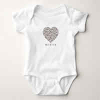 Forme cardiaque léopard rose, nom personnalisé