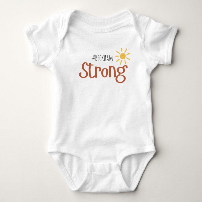 Body forte #nom de bébé Bodysuit unie pièce (Devant)