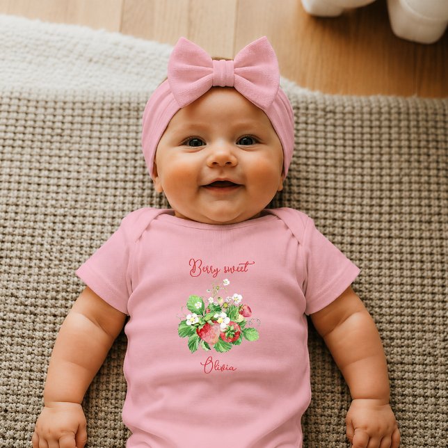 Body Fraise sucrée aquarelle nouveau-né (Créateur téléchargé)