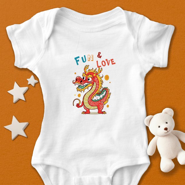 Body Fun Carton Dragon Chinois Nouvel An Fu Kids Cadeau (Créateur téléchargé)