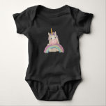 Body Funny Birthday Unicorn<br><div class="desc">Unicorne,  anniversaire de fille,  arc-en-ciel,  violet,  magique,  petit anniversaire de licorne,  joli anniversaire de licorne,  licorne aquarelle,  couleurs pastel,  drôle</div>
