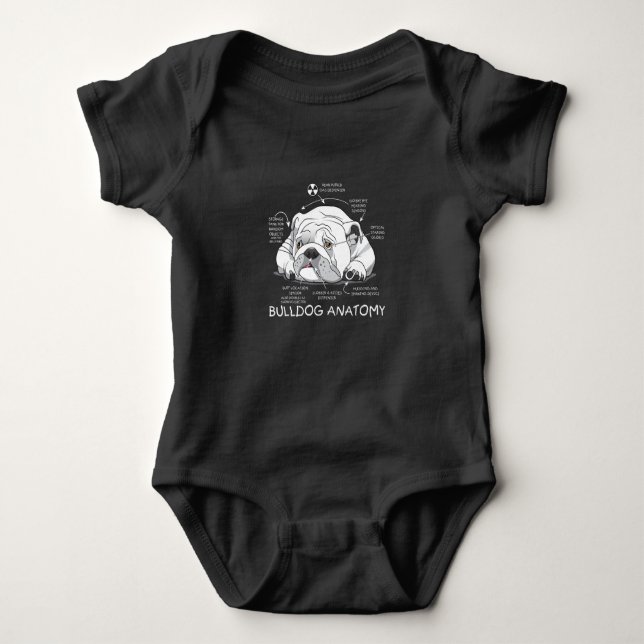 Body Funny Cute English Bulldog Anatomie de la biologie (Devant)