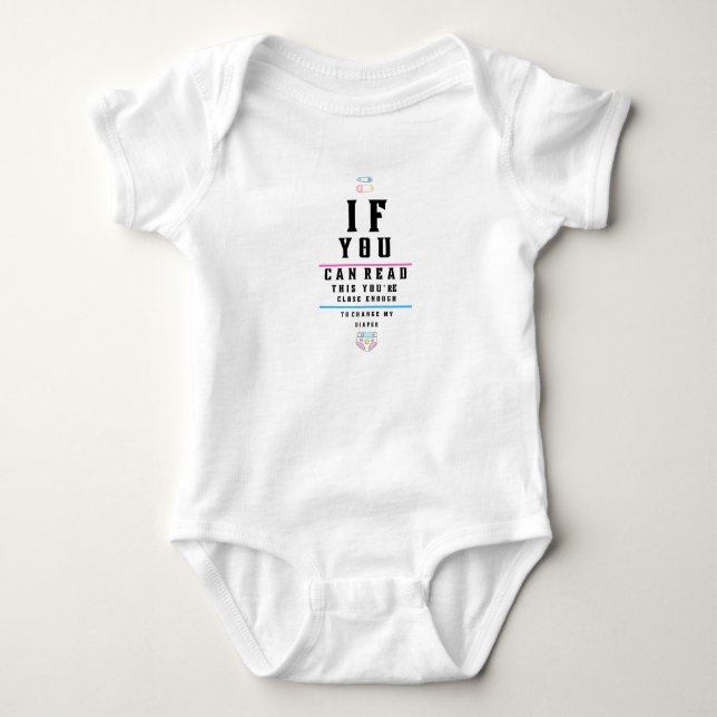 Body Funny Eye Chart Lire ma couche Bodysuit bébé (Devant)