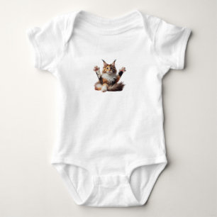 Body Funny Stretching Maine Coon Kitten Photo