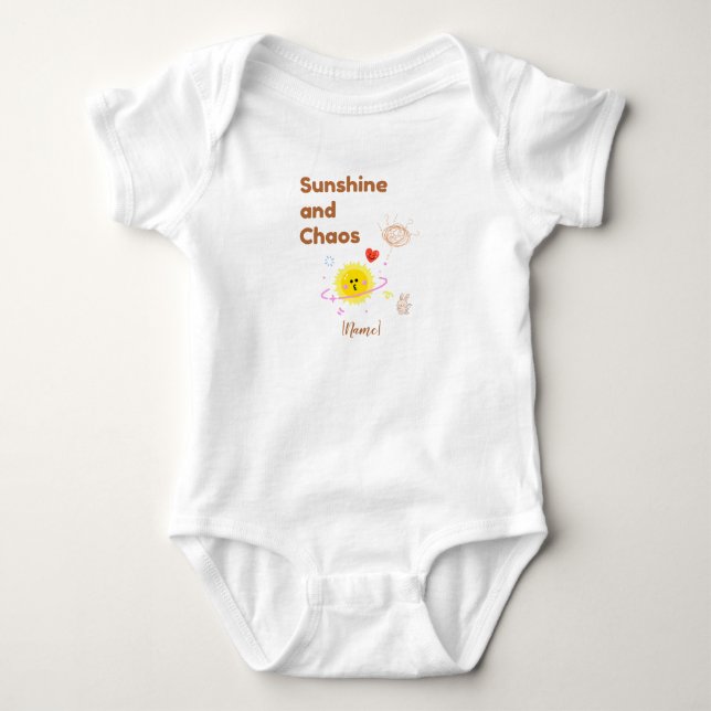 Body Funny "Sunshine and Chaos" Baby T-Shirt - Cute Kaw (Devant)