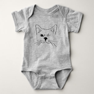 Body Funny Winking chat ou chaton winking Main dessinée