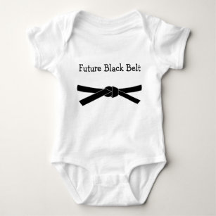 Body Futur Black Belt Baby Jersey Bodysuit