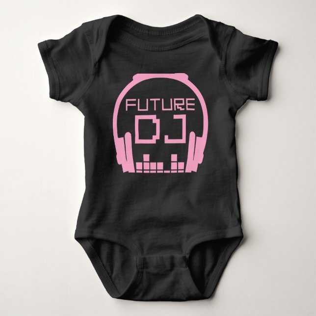 Body Futur DJ Baby Girl Kids Deejay Disque Jockey rose (Devant)
