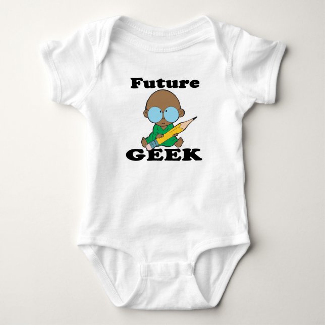 Body Futur geek noir bébé mignon (Devant)