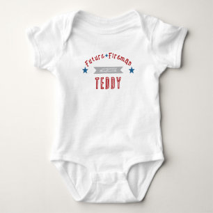 Body Futur pompier rouge et bleu bébé Onesy