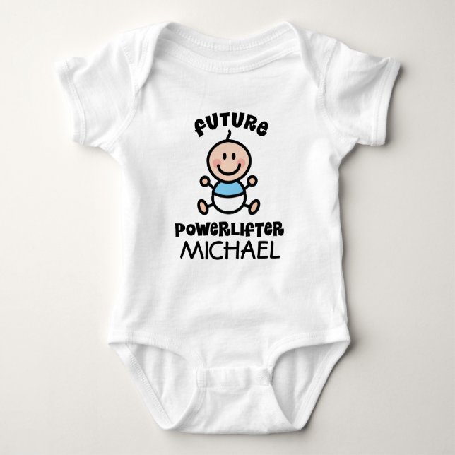Body Futur Powerlifter Personalized Baby Shirt (Devant)