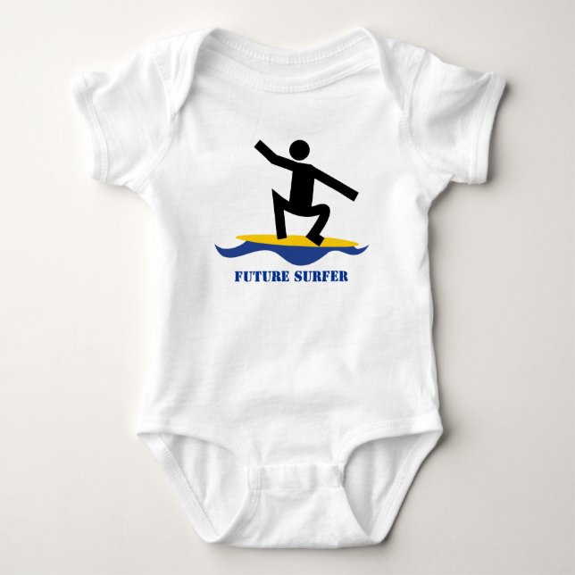 Body Futur surfer, surfer sur une planche de surf perso (Devant)