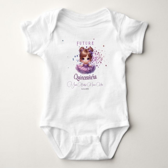 Body Futur Tenue de Bébé pour Quinceañera – Cadeau Viol (Devant)
