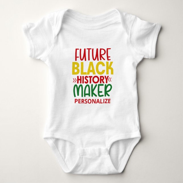 Body Future Black History Maker White Baby Bodysuit (Devant)
