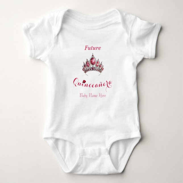 Body "Future Quinceañera" avec Diadème et Prénom de Béb (Devant)