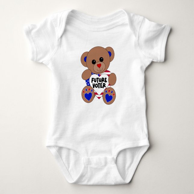Body Future Voter Teddy Bear Kids Vote USA Elections (Devant)