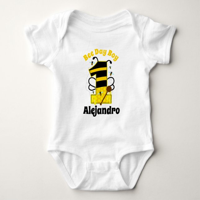 Body Garçon abeille pour premier anniversaire  (Devant)