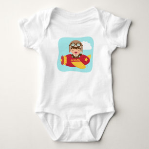 Body Garçon Aviateur Mignon Avion Pour Bébés Garçons