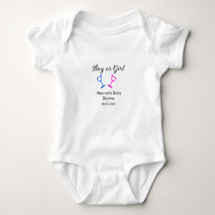 Body Garçon ou fille baby shower rose bleu verre nom da