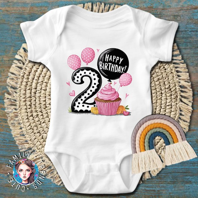 Body Gâteau rose pour le 2ème anniversaire  (Créateur téléchargé)