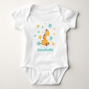 Body Genre Neutre Mignonne Giraffe & Étoiles Baby Monog