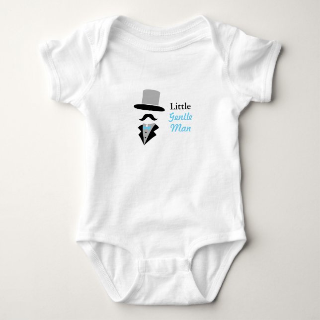 Body Gentil Garçon Bébé avec Moustache de Hipster (Devant)