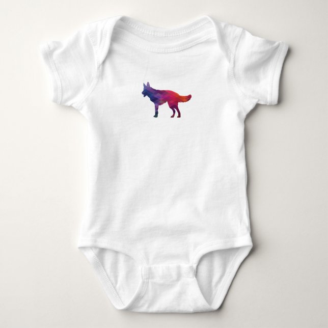 Body German Shepherd Geometric Pattern Silhouette Purp (Devant)