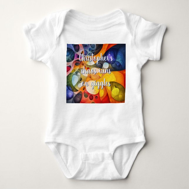 Body Giggles Cheerful Chaos Fractal Art Bodysuit bébé (Devant)