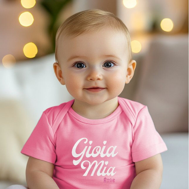 Body Gioia Mia - Cadeau de naissance italien personnali (Baby bodysuit with “Gioia Mia,” customizable with baby’s name, celebrating Italian heritage and love)