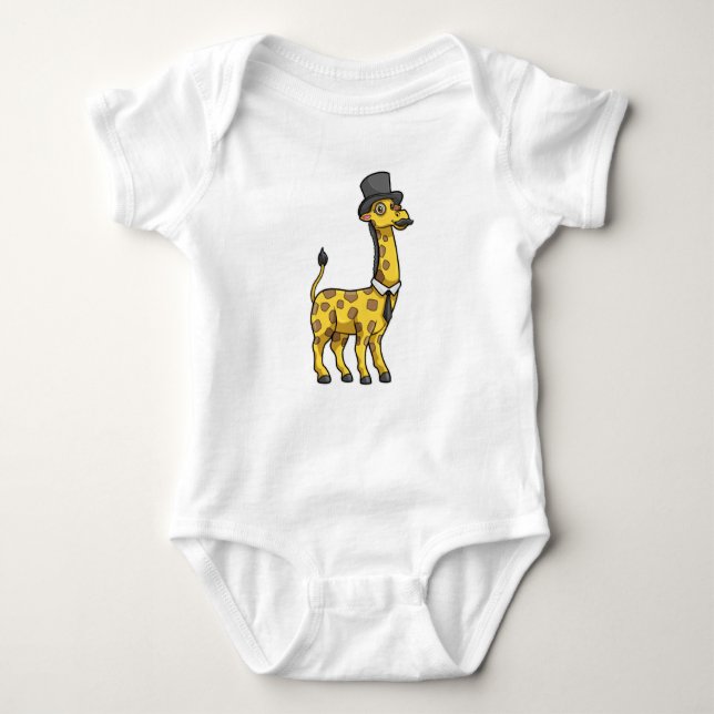 Body Girafe en gentleman avec chapeau, cravate et moust (Devant)