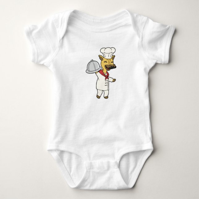 Body Giraffe en tant que chef avec tablier et plateau d (Devant)