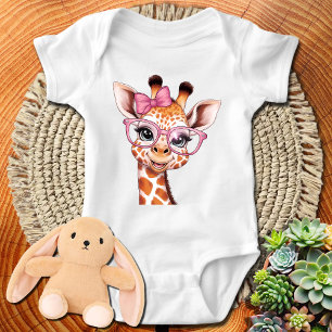 Body Giraffe mignonne portant Croquette Bow et lunettes