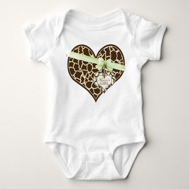 Body Giraffe Motif de peau Ribbon Bow bébé fille Creepe (Devant)