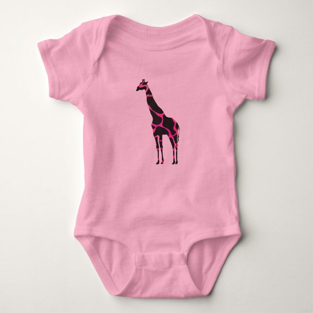 Body Giraffe Rose chaud et Silhouette noire (Devant)