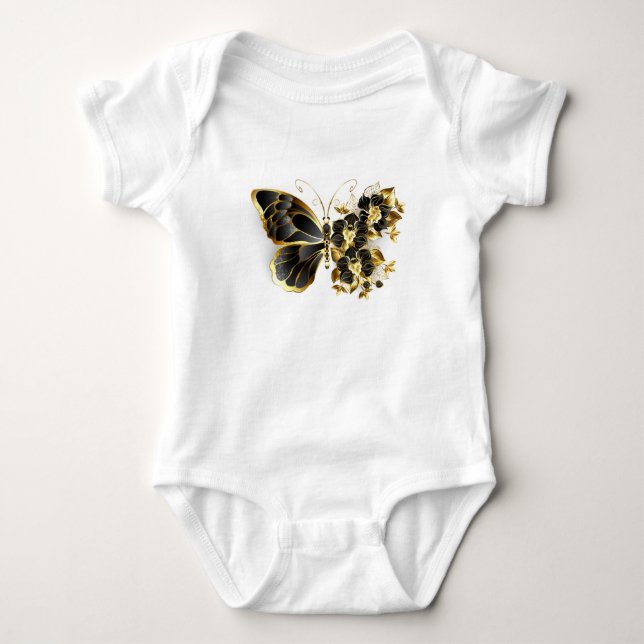Body Gold flower Butterfly with Black Orchid (Devant)