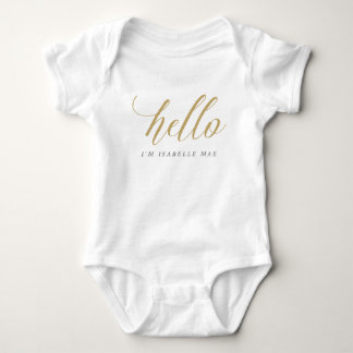 Body Gold Hello Nom personnalisé Bodysuit bébé