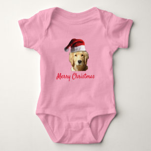 Body Golden Retrieve avec un Casquette du Père Noël pou